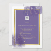 リーグパープル金ゴールド結婚ラベンダーアルコールインキ 招待状 (裏面)