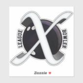 リーグボウリングをする人、 クリケットの投手、Xグラフィック付きボウリングボール、ビニル シール (シート)