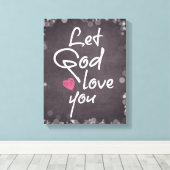 リーゴッドラブユー引用文タイポグラフィ キャンバスプリント (インサイチュ (ウッドフロア))