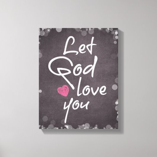 リーゴッドラブユー引用文タイポグラフィ キャンバスプリント (正面)