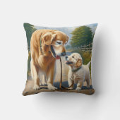 リーシュのゴールデンレトリバー クッション (裏面)