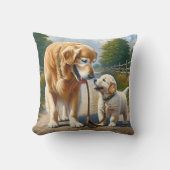 リーシュのゴールデンレトリバー クッション (正面)
