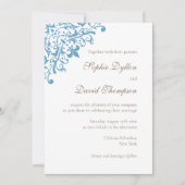 リージェンエレガントシーフランスのブルー（紋章の）フラ・ダ・リパターン 招待状 (正面)