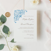 リージェンエレガントシーフランスのブルー（紋章の）フラ・ダ・リパターン 招待状