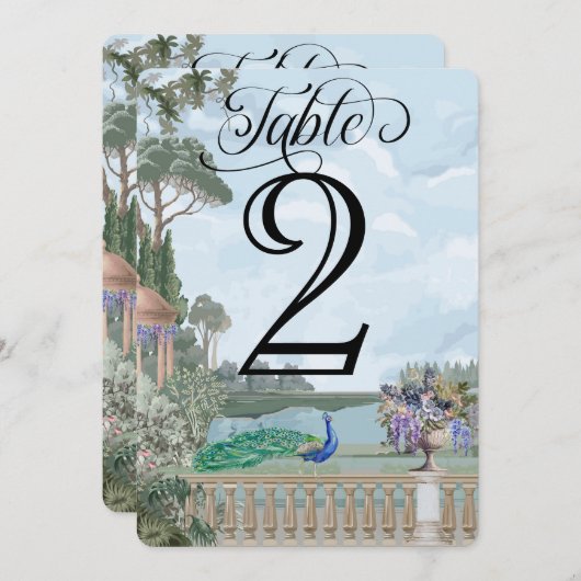 リージェンエレガントシー時代庭園の結婚式テーブル番号 (正面/裏面)