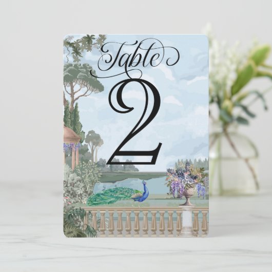 リージェンエレガントシー時代庭園の結婚式テーブル番号 (スタンド正面)