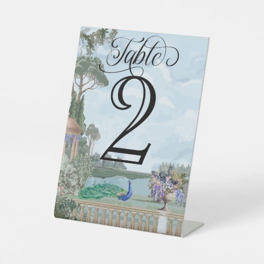 リージェンエレガントシー時代庭園の結婚式テーブル番号 台座サイン (正面)