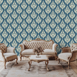 リージェンシーインスパイアエラダマスクスクロールリーフィー 壁紙