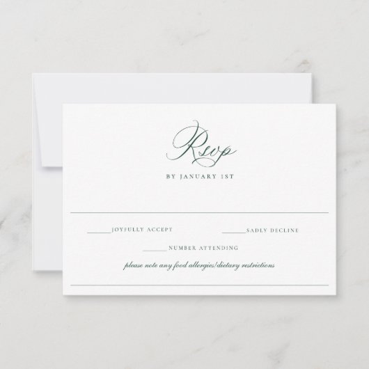 リージェンシーエメラルドアレルギーダイエットの制結婚限 出欠カード (正面)