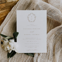 リージェンシーエラクレストベージュモノグラム結婚ズ 招待状