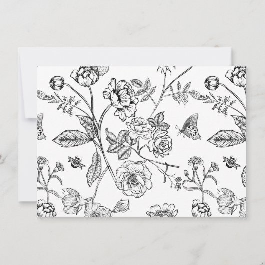 リージェンシーエラブラックフローラ結婚ズ詳細カード 招待状 (裏面)