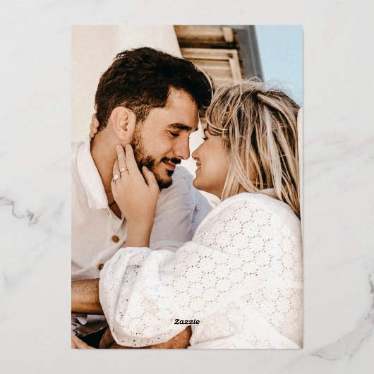 リージェンシーエラモノグラム結婚クレストの写真 箔招待状 (裏面)