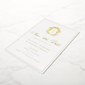 リージェンシーエラモノグラム結婚クレストの写真 箔招待状 (回転した状態)