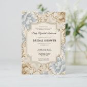 リージェンシーエラ花模様ブリジェルトンブライダルシャワーInvite 招待状 (スタンド正面)