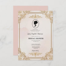 リージェンシーエラ花模様ブリジェルトンブライダルシャワーInvite