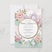 リージェンシーエラ花模様ブリジガートンブライダルシャワー 招待状 (正面)