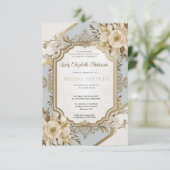 リージェンシーエラ金ゴールドブリジェルトンブライダルシャワーInvite 招待状 (スタンド正面)