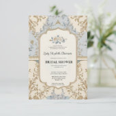 リージェンシーエラ金ゴールドブリジェルトンブライダルシャワーInvite 招待状 (スタンド正面)