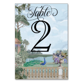 リージェンシーエレガントエラピーコックヴィンテージ庭園の結婚式 テーブルナンバー