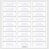 リージェンシーエレガントブルースクリプトゲスト住所 シール (シート)