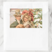 リージェンシークリスマスカップルヴィンテージスタイルギフト 長方形シール (バッグ)