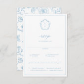 リージェンシークレストライトブルーミールチョイス結婚ズ 出欠カード (正面/裏面)