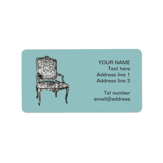 リージェンシーチェアインターコイズ ラベル (正面)
