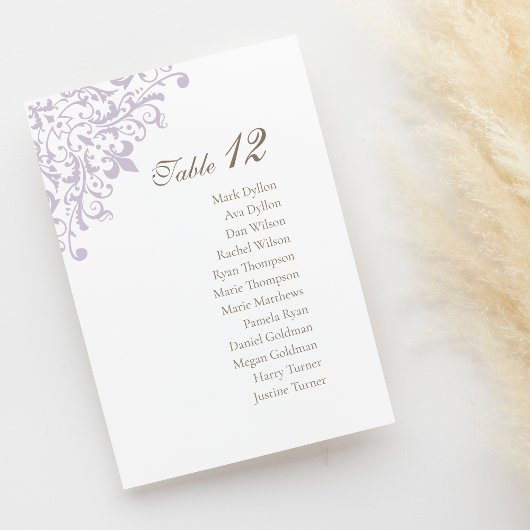 リージェンシーパープル（紋章の）フラ・ダ・リパタ結婚ーン テーブルナンバー