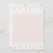 リージェンシーピンクボウパールホワイトレースブライダルシャワー 招待状 (裏面)