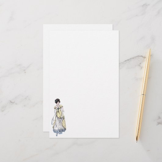 リージェンシーファッションステーショナリ – レディ#1 便箋 (正面/裏面インサイチュ)