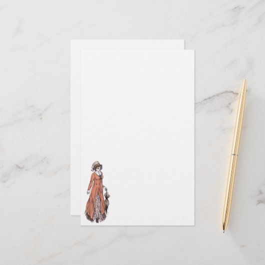 リージェンシーファッション文房具 – レディ#2 便箋 (正面/裏面インサイチュ)