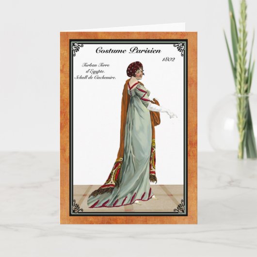 リージェンシーファッション1802グリーティングカード カード (正面)