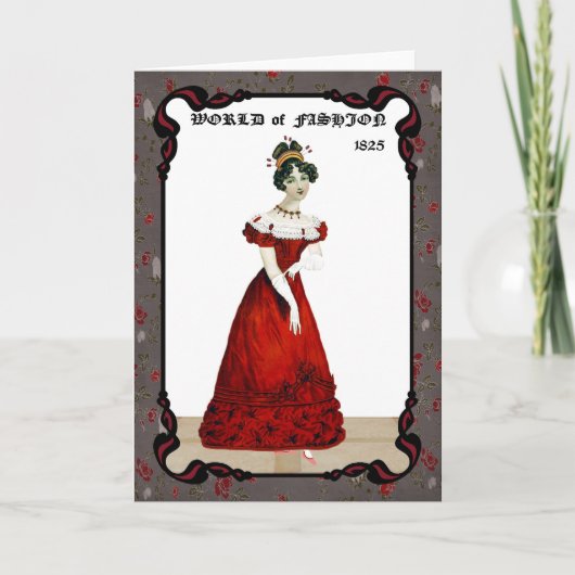 リージェンシーファッション1825グリーティングカード カード (正面)