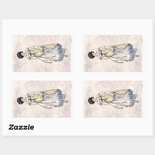 リージェンシーファッション – レディ#1 - 4ステッカーシート 長方形シール (シート)