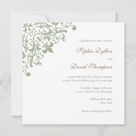 リージェンシーフランスのグリーン（紋章の）フラ・ダ・リスクエア 招待状