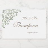 リージェンシーフランスのグリーン（紋章の）フラ・ダ・リ結婚式の引き出物 スパークリングワインラベル (シングルラベル)