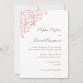 リージェンシーフランスのピンク（紋章の）フラ・ダ・リパターン 招待状 (正面)