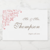 リージェンシーフランスのピンク（紋章の）フラ・ダ・リ結婚式の引き出物 スパークリングワインラベル (シングルラベル)