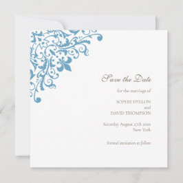 リージェンシーフランスのブルーフルーアドウェディングザデイト セーブザデート