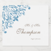 リージェンシーフランスのブルー(紋章の)フラ・ダ・リウェディングレセプション スパークリングワインラベル (シングルラベル)