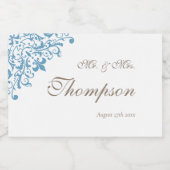 リージェンシーフランスのブルー（紋章の）フラ・ダ・リ結婚式の引き出物 スパークリングワインラベル (シングルラベル)