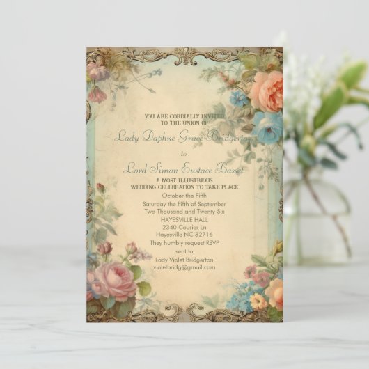 リージェンシーフローラジャーナルページオースティン引用文 招待状 (スタンド正面)