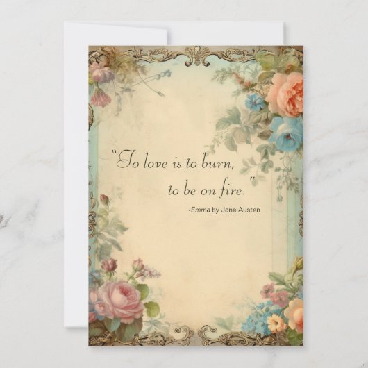 リージェンシーフローラジャーナルページオースティン引用文 招待状 (裏面)