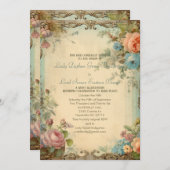 リージェンシーフローラジャーナルページオースティン引用文 招待状 (正面/裏面)