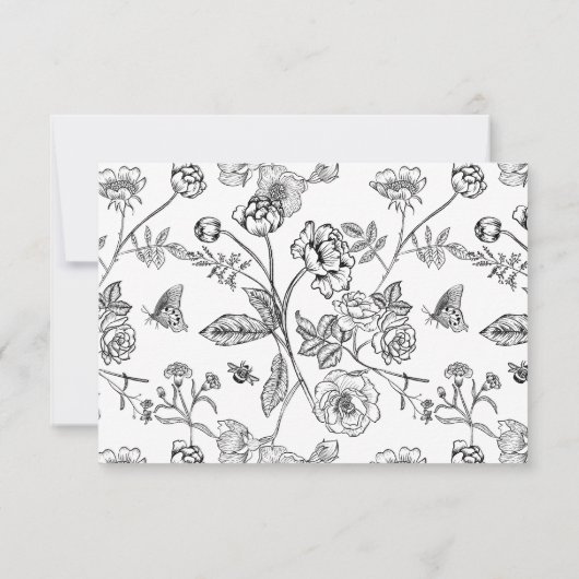 リージェンシーブラックフローラミールチョイス結婚ズ 出欠カード (裏面)