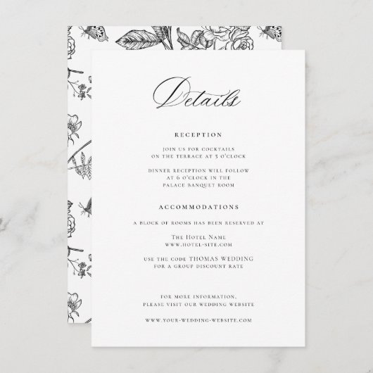 リージェンシーブラック結婚ズ詳細 エンクロージャーカード (正面/裏面)