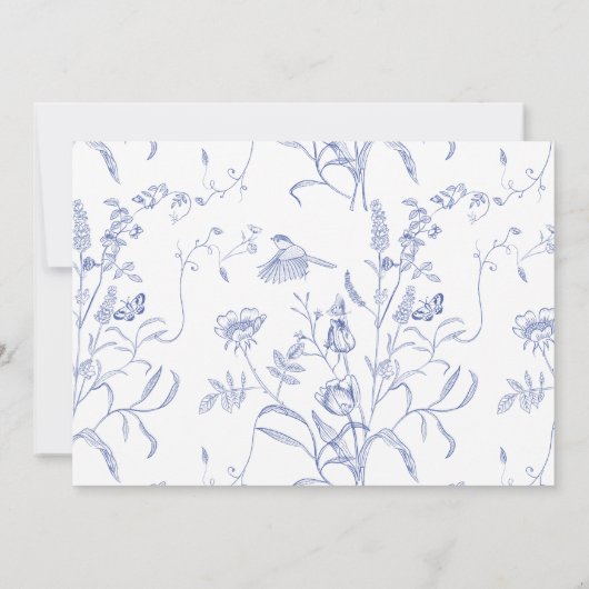 リージェンシーブルーモノグラム結婚クレストの写真 セーブザデート (裏面)