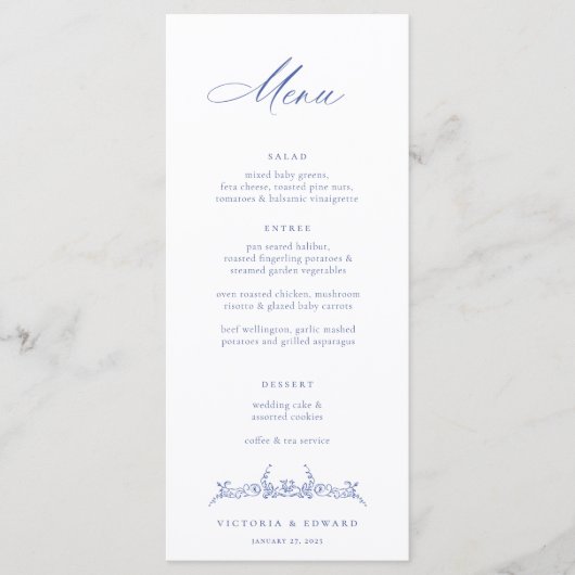 リージェンシーブルーヴィンテージ結婚フローラ メニュー (正面)