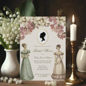 リージェンシーレディースヴィンテージフローラオーキッドブライダルシャワー 招待状