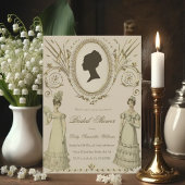 リージェンシーレディースヴィンテージ書道ブライダルシャワー 招待状